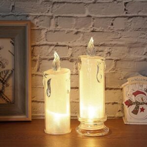 Crystal LED Candle Lights with Realistic Flame