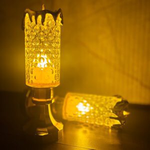 Night light "Flickering candle" LED battery gold